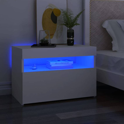 vidaXL Szafka pod TV z oświetleniem LED, biała, 60x35x40 cm