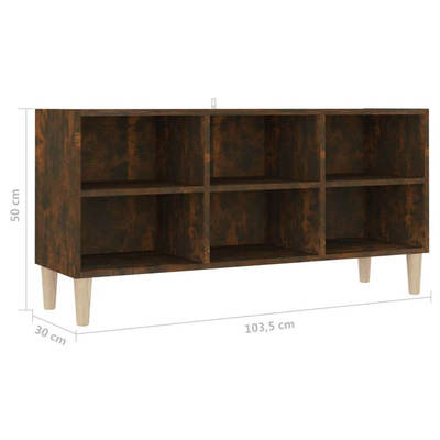 vidaXL Szafka pod TV, drewniane nóżki, przydymiony dąb, 103,5x30x50 cm