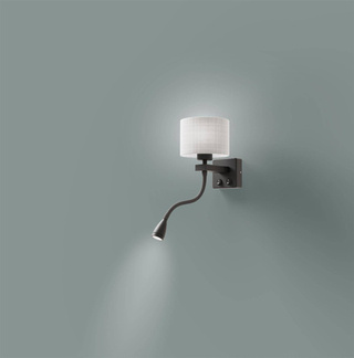 Kinkiet czarny/szary z lampką do czytania LED Polo Candellux 21-75499