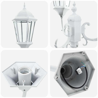 Lampa ogrodowa Biały 57 x 49 x 241 cm Aluminium i szkło