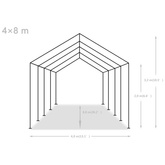 vidaXL Namiot imprezowy z PE, 4 x 8 m, szary