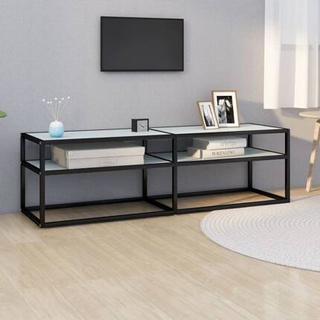 vidaXL Szafka pod TV, biały marmur, 140x40x40,5 cm, szkło hartowane