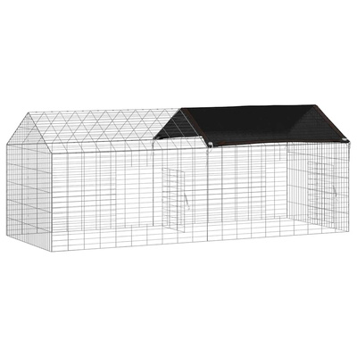 Klatka dla królika Srebrny 200 x 78 x 78 cm Stal Galwanizowana