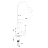 Bateria zlew. gabi z elastyczną 2f wylewką, czarny BZ-87-004-L Invena
