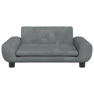 vidaXL Sofa dla dzieci, ciemnoszara, 70x45x33 cm, aksamit