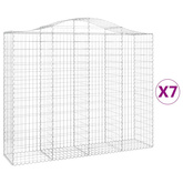Kosze gabionowe, 7 szt, 200x50x160/180 cm, galwanizowane żelazo