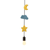 Trio sss p lampa wisząca czarny 3x20W E27 iq kids złoty+niebieski