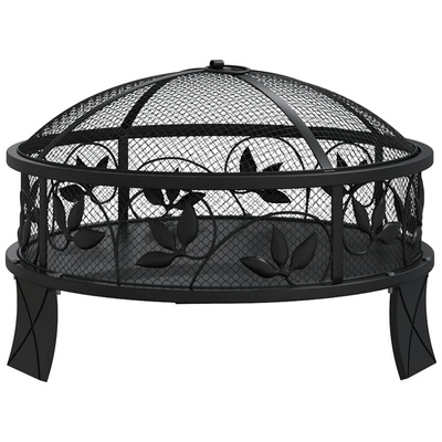 vidaXL Palenisko z pogrzebaczem, 50 cm, XXL, stal