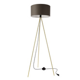 VANTI lampa podłogowa stojąca 1x40W E27 złota konstrukcja abażur grafitowy nowoczesna do salonu sypialni biura elegancka wysoka lampa podłogowa