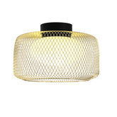 Lampa sufitowa Sopra 32 czarno złota klosz druciany do salonu GX53