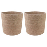 Zestaw doniczek 2 pcs naturalny ? 21 x 21 cm 100% Juta Tossa