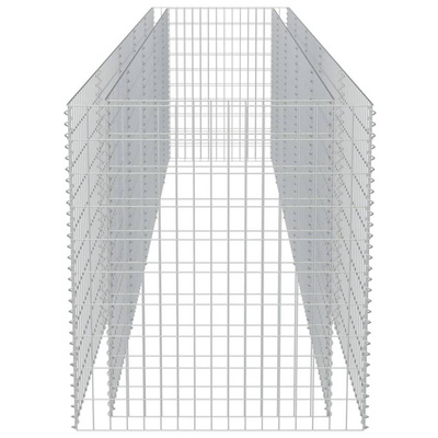 vidaXL Podwyższona donica gabionowa, galwanizowana stal, 450x90x100 cm