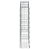 Kosze gabionowe, 5 szt, 300x50x200/220 cm, galwanizowane żelazo