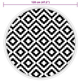 vidaXL Dywan na zewnątrz, szary, Ø120 cm, PP