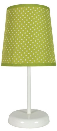 Lampka nocna Gala zielona w kropki klasyczna z abażurem