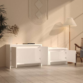 vidaXL Szafka pod TV, biała, 146,5x35x50 cm, materiał drewnopochodny
