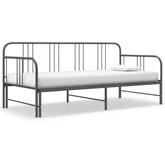 Sofa z wysuwaną ramą łóżka, szara, metalowa, 90x200 cm wariant 4