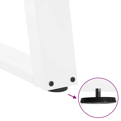 Nogi do stolika kawowego w kształcie litery U 2 szt. Białe 70x(30-31) cm Stal