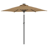 Parasol ogrodowy na stalowym słupku, taupe, 225x225x212 cm