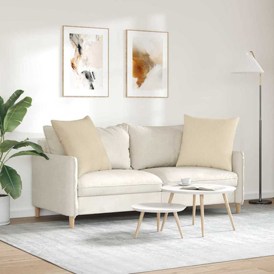 Poduszki na sofę 2 pcs Kremowy 80 x 80 cm tkanina