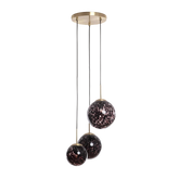Lampa Wiszącza 3 szkalne Czarne Kule E14 Abruzzo Sfero