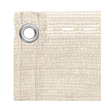 Ekran balkonowy kremowy 75 x 1000 cm HDPE i aluminium