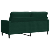 Sofa 2-osobowa, ciemnozielona, 140 cm, tapicerowana aksamitem
