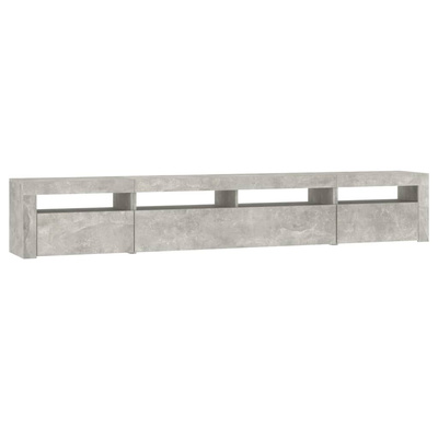 Szafka pod TV z oświetleniem LED, szarość betonu, 240x35x40 cm vidaXL