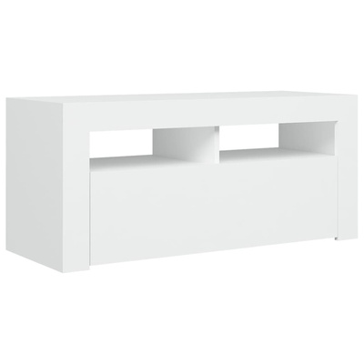 vidaXL Szafka pod TV z oświetleniem LED, biała, 90x35x40 cm
