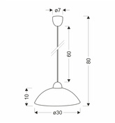 Alcara Lampa Wisząca 1X60W E27 Klosz Biały Z Wzorem