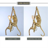 Lampa Wisząca Złota Małpa Abruzzo Pino E27