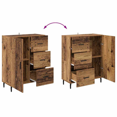 Highboard 2 szt. Stare drewno 69,5 x 34 x 180 cm