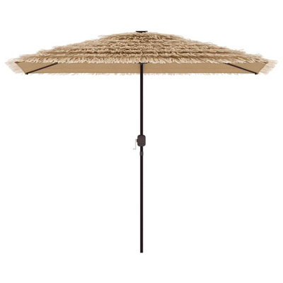 Parasol ogrodowy z LED, stalowy słupek, brązowy, 300x200x250 cm