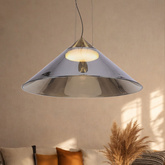 Lampa wisząca Presto 50 szklana z dymionym kloszem nad stół do salonu GX53