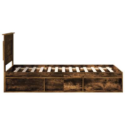 Ramka łóżka Dąb wędzony 75 x 190 cm Drewno inżynieryjne