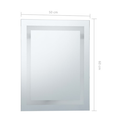 vidaXL Ścienne lustro łazienkowe z LED i czujnikiem dotyku, 50x60 cm