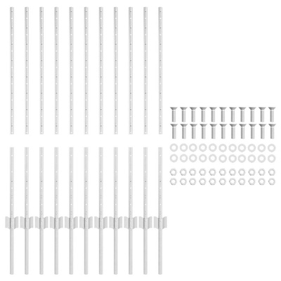 Wbudowany słupek ogrodzeniowy 11 szt. srebrny 140 cm