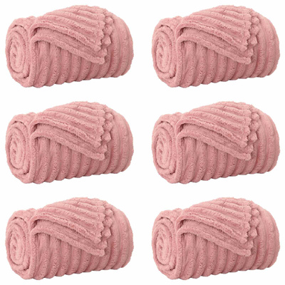 Koce narzutowe 6 pcs Różowy 240 x 220 cm Polar