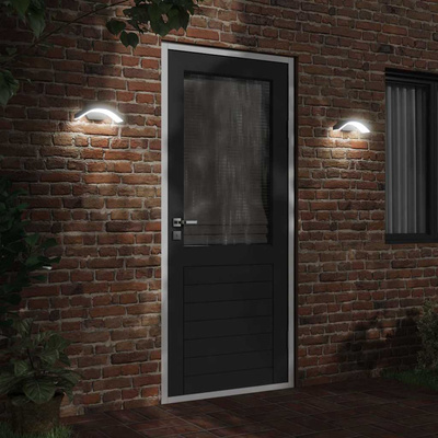 Kinkiety zewnętrzne LED, 2 szt., czarne, odlewane aluminium