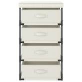 vidXL Regał z 4 koszami z tkaniny, stalowy, kremowy