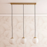 Lampa Wisząca szklana  mleczne kule Abruzzo Parma