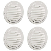 Pokrywy wentylacyjne 4 pcs Srebrny 100 mm Stal nierdzewna