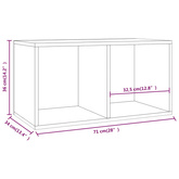 Szafka na winyle, czarna, 71x34x36 cm, materiał drewnopochodny