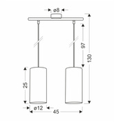 Aragona lampa wisząca 2x60 e27 abażur korkowy