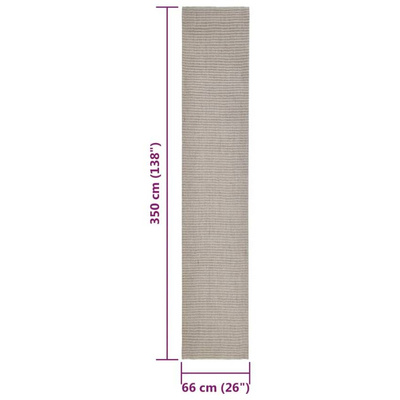 vidaXL Dywanik, naturalny sizal, 66x350 cm, piaskowy