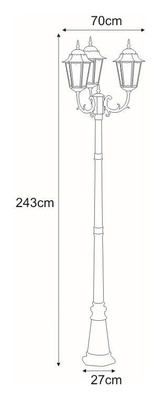 ogrodowa stojąca K-7006A2/3 CZARNY/ZŁOTY z serii LOZANA Lampa
