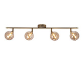 Rodia lampa sufitowa listwa patynowy 4x40w g9 klosz bursztynowy