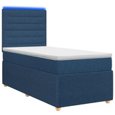 Łóżko z box spring LED z materacem niebieski 90 x 190 cm