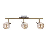 Lentini Lampa sufitowa listwa patynowy 3x40w g9 klosz bursztynowy
