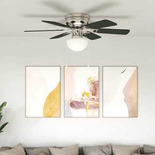 Wentylator sufitowy z lampą ? 82 cm Czarny